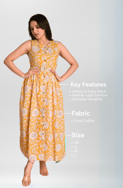 Blossom with Sunflower Maxi Dress