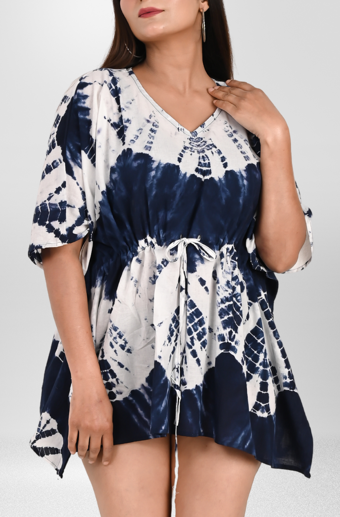 TIE-DYE FUSION COTTON KAFTAN - WOMEN