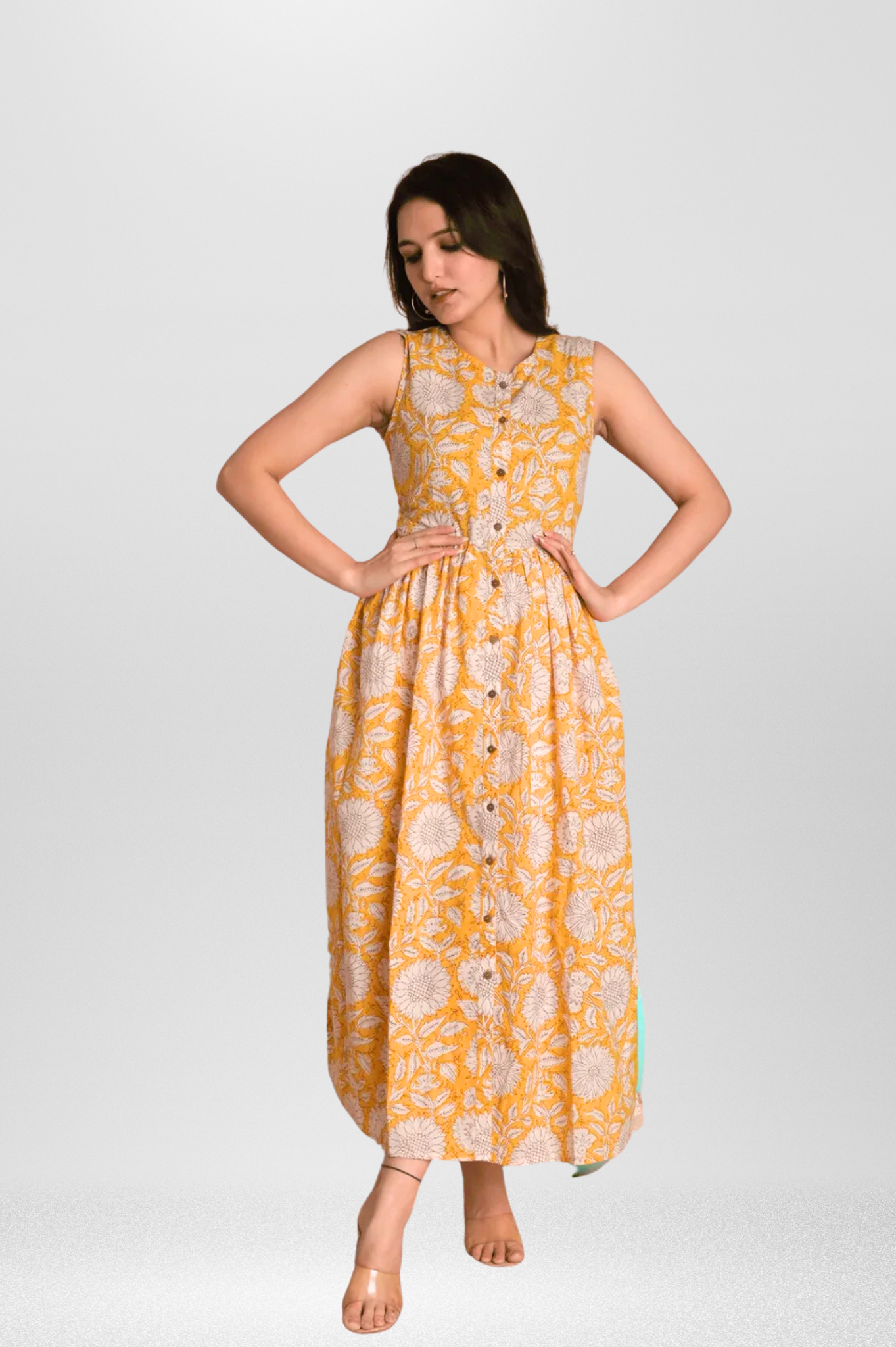 Blossom with Sunflower Maxi Dress