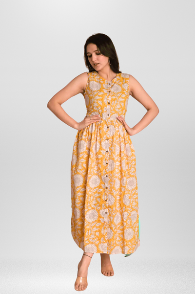 Blossom with Sunflower Maxi Dress