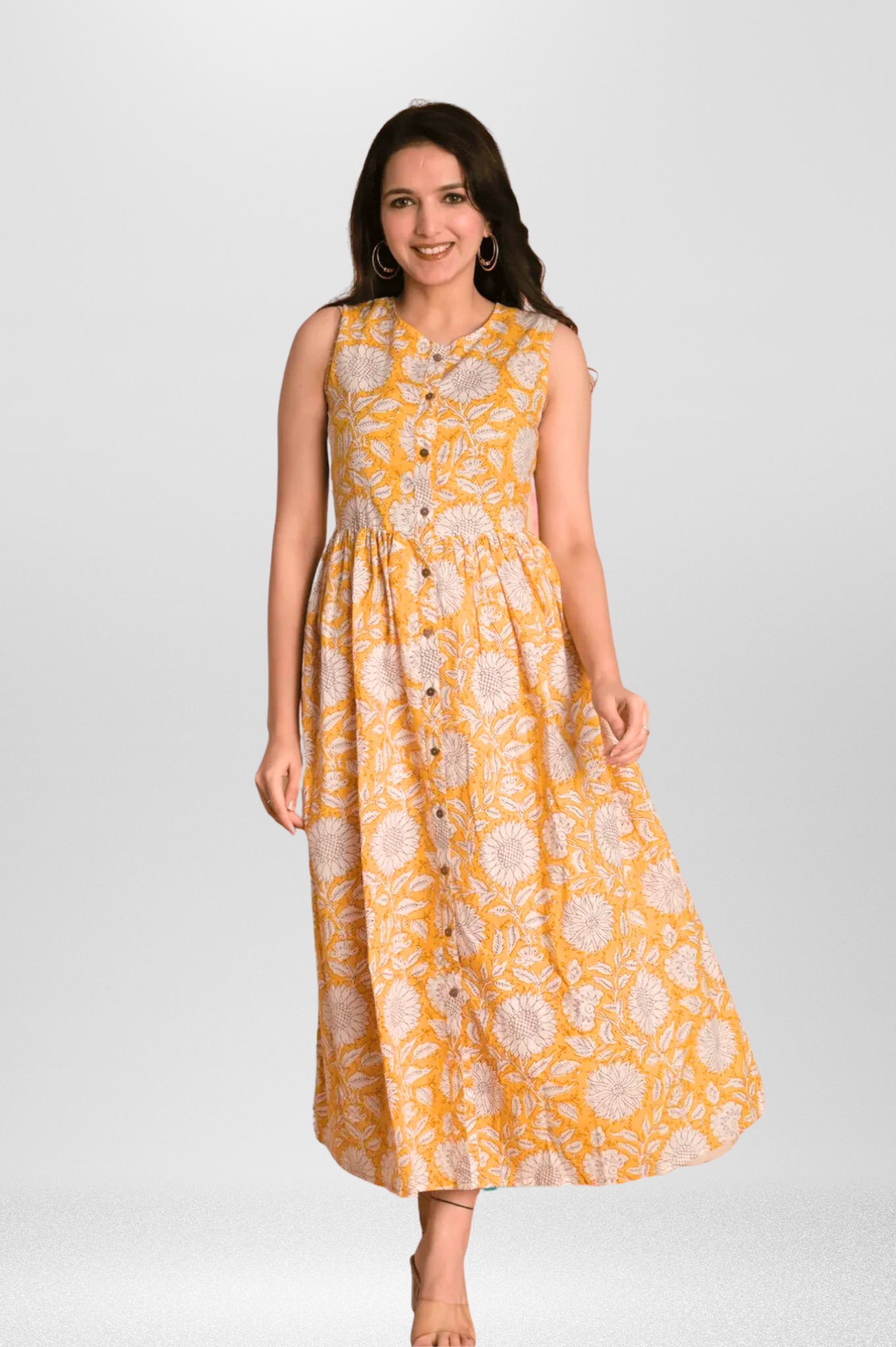 Blossom with Sunflower Maxi Dress