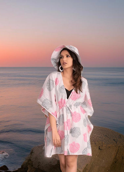 Seashell Serenity Beach  Kaftan