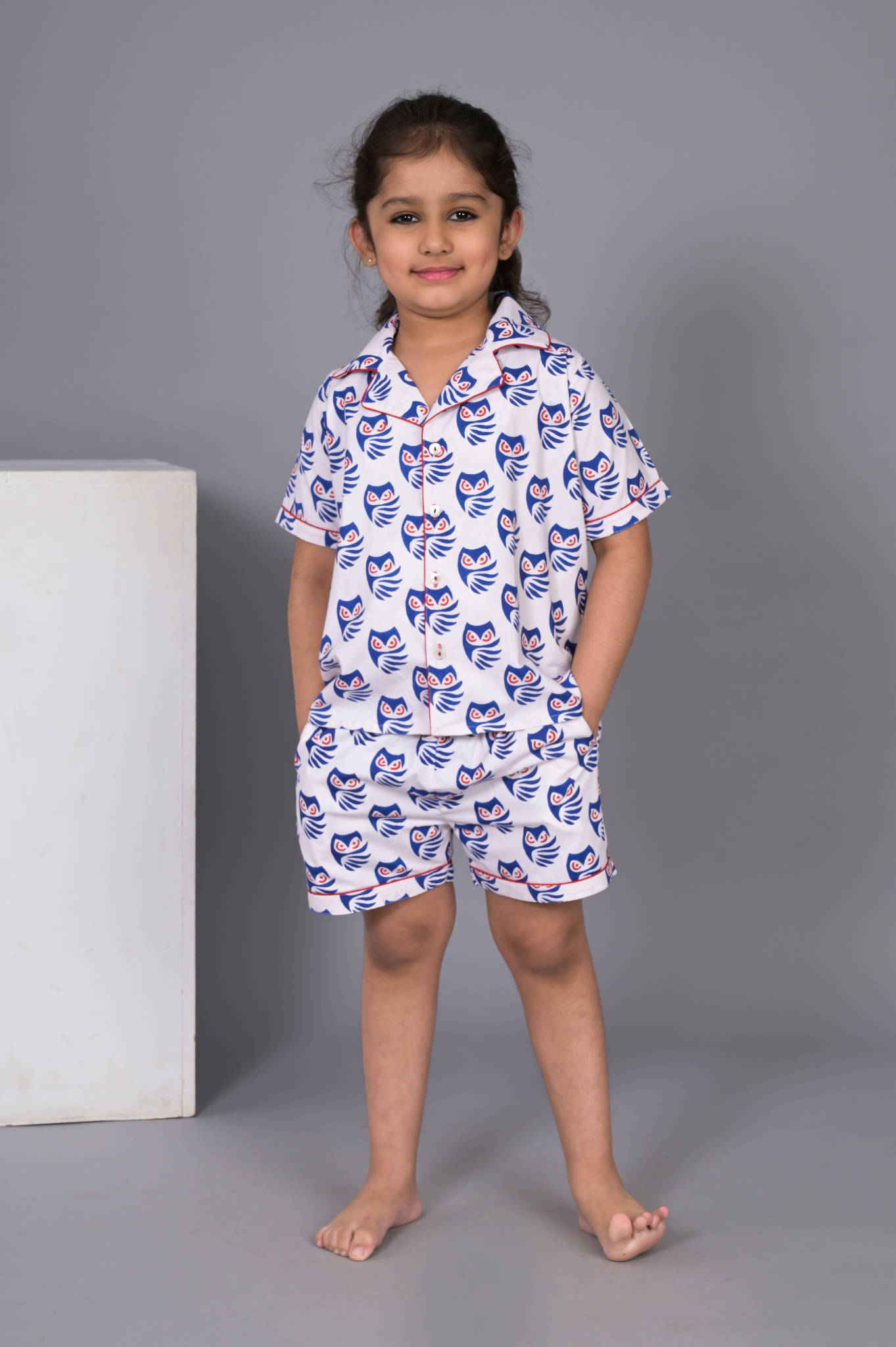 Dreamy Owl Doodles Night Suit / sleep wear/ top and short (Girls)