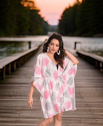 Seashell Serenity Beach  Kaftan