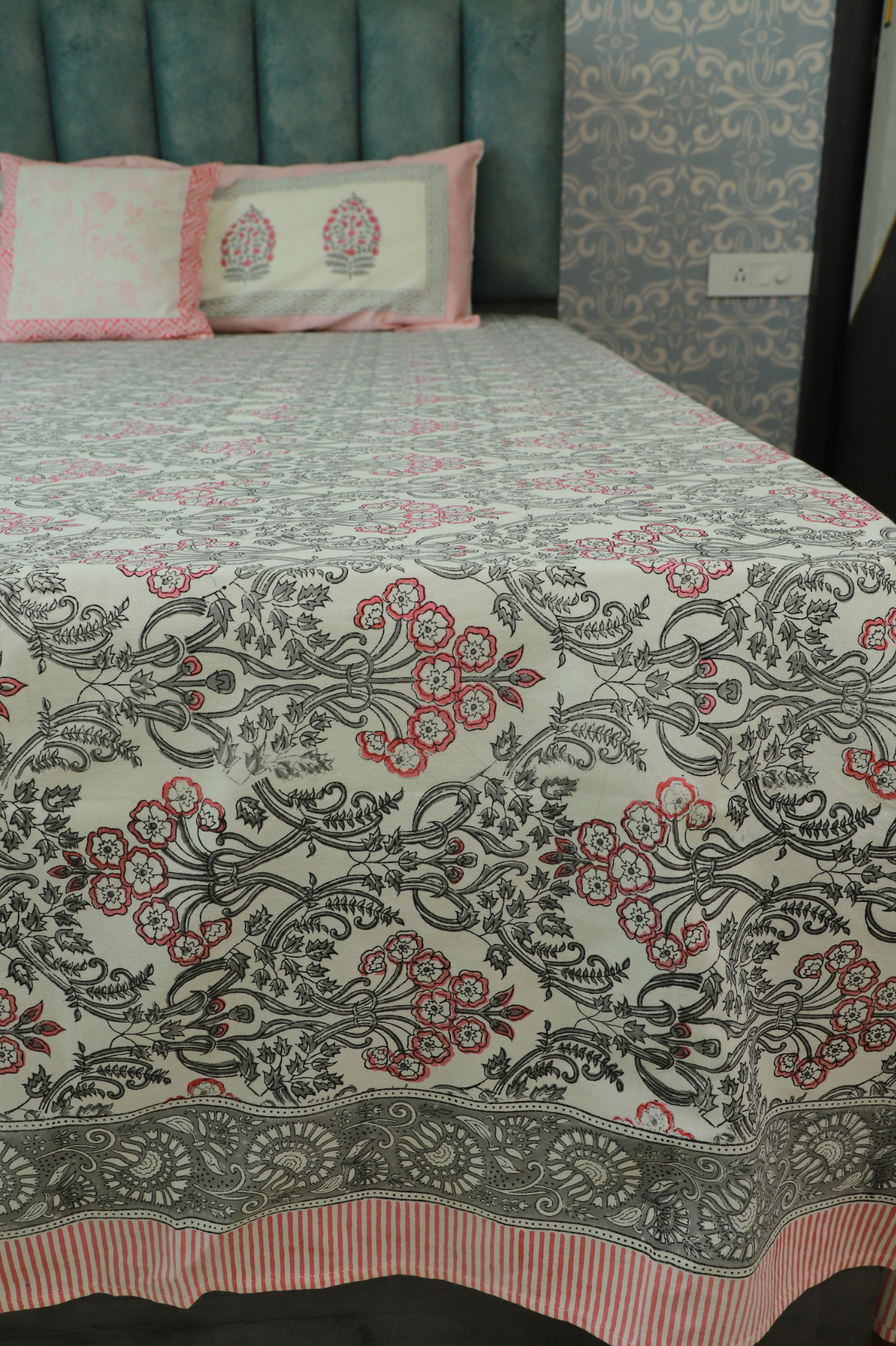 Eco Crafted Heritage Bedsheet/Linen (Queen-229cm*275cm-size)