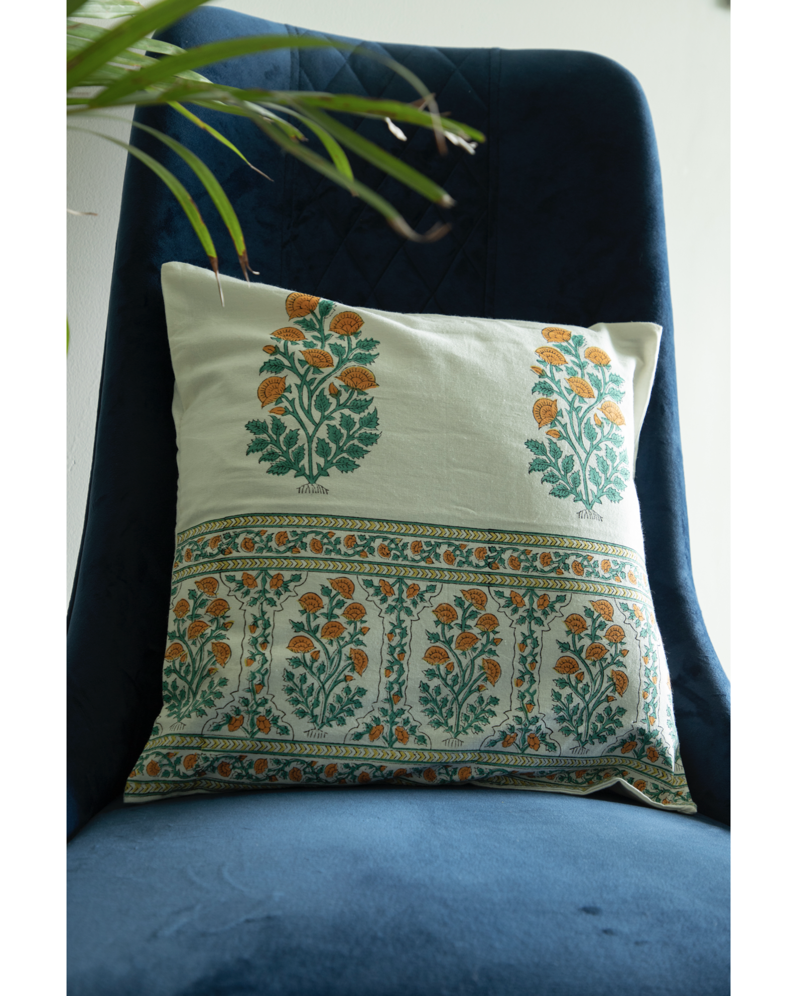 Arabic Motives orange & green Throw/Cushion Cover