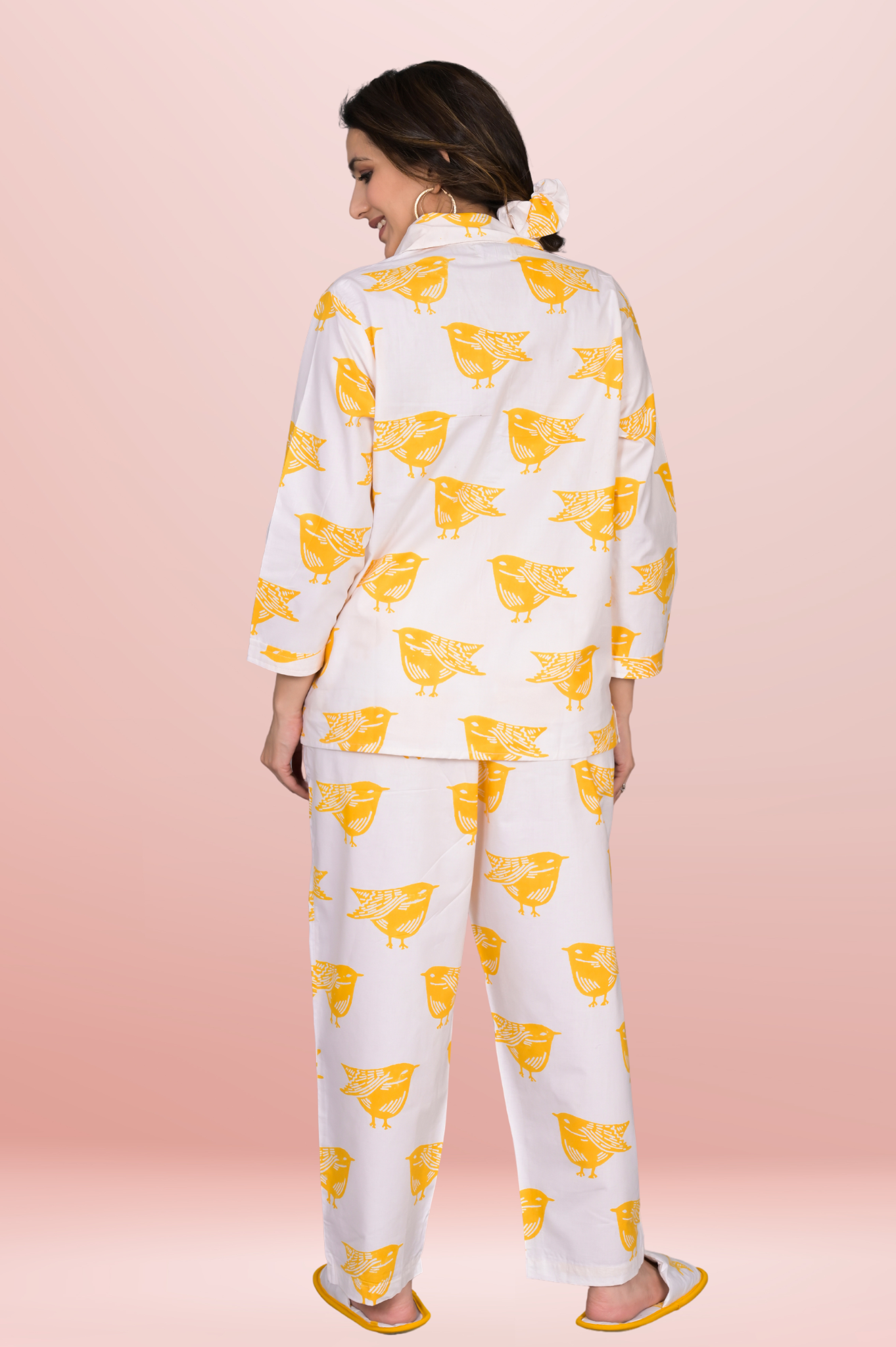 SPARROW YELLOW BIRD BLOCK PRINT SLEEP SET